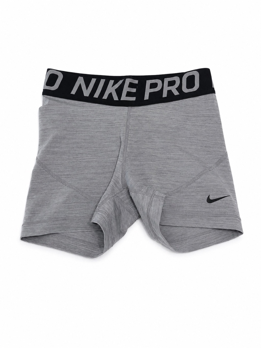 Nike Grey Heather Pro Compression Shorts with Black Waistband